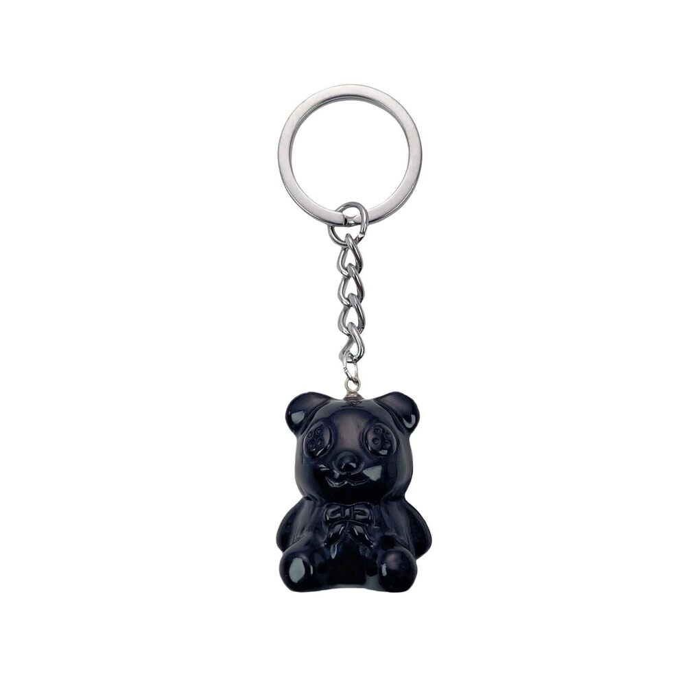 1447 Healing Crystal Stone Bear Keychain Cute Carved Bear Purse Charm